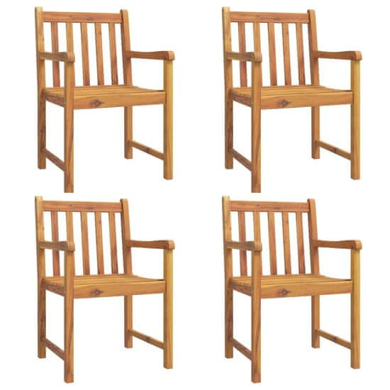 Vidaxl Zahradní židle 4 ks 56 x 55,5 x 90 cm masivní akáciové dřevo