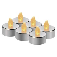 Emos LED dekorace – čajová svíčka stříbrná, CR2032, vnitřní, vintage, 6 ks