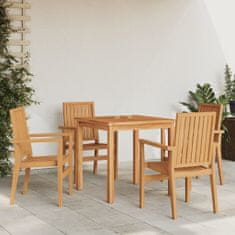 Greatstore Stohovatelné zahradní židle 4 ks 56,5x57,5x91 cm masivní teak
