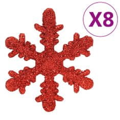 Greatstore 111dílná sada vánočních ozdob červená polystyren