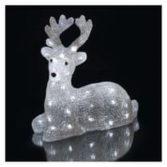 Emos LED vánoční jelínek, 27 cm, venkovní i vnitřní, studená bílá, časovač