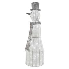 Emos LED vánoční sněhulák ratanový, 124 cm, vnitřní, studená bílá, časovač