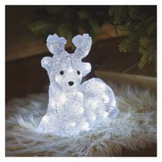 Emos LED vánoční jelínek, 27 cm, venkovní i vnitřní, studená bílá, časovač