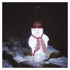 Emos LED vánoční sněhulák s čepicí a šálou, 46 cm, venkovní i vnitřní, studená bílá
