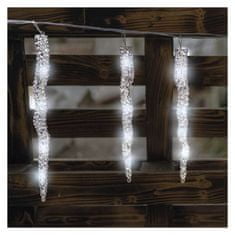 Emos LED vánoční girlanda - rampouchy, 12 ks, 3,6 m, venkovní i vnitřní, studená bílá