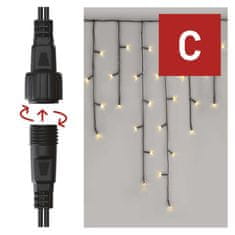 Emos Standard LED spojovací vánoční řetěz – rampouchy, 2,5 m, venkovní, teplá bílá