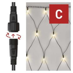 Emos Standard LED spojovací vánoční řetěz – síť, 1,5x2 m, venkovní, teplá bílá
