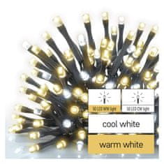 Emos Standard LED spojovací vánoční řetěz, 10 m, venkovní, teplá/studená bílá