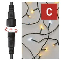 Emos Standard LED spojovací vánoční řetěz, 10 m, venkovní, teplá/studená bílá