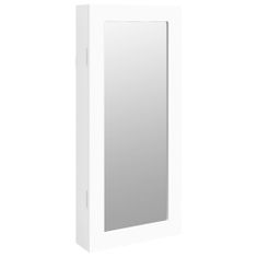 Petromila Zrcadlová šperkovnice nástěnná bílá 30 x 8,5 x 67 cm