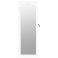 Vidaxl Zrcadlová šperkovnice nástěnná bílá 37,5 x 10 x 106 cm
