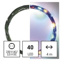Emos LED vánoční nano řetěz zelený, 4 m, venkovní i vnitřní, multicolor, časovač