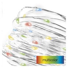 Emos LED vánoční nano řetěz, 1,9 m, 2x AA, vnitřní, multicolor, časovač