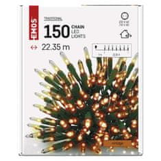 Emos LED vánoční řetěz – tradiční, 22,35 m, venkovní i vnitřní, vintage