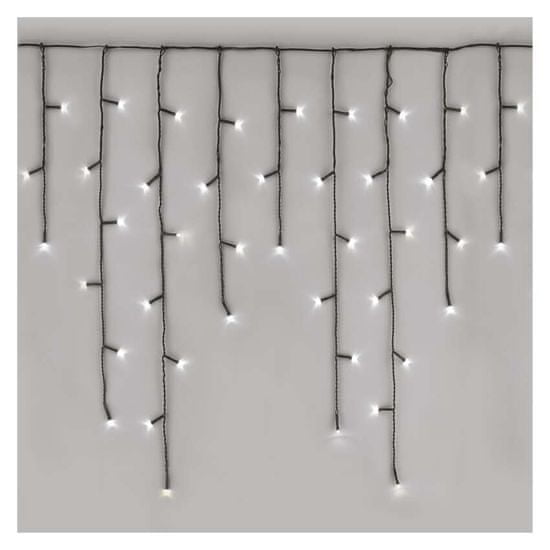Emos LED vánoční rampouchy, 10 m, venkovní i vnitřní, studená bílá, programy