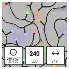 Emos LED vánoční řetěz, 24 m, venkovní i vnitřní, multicolor, časovač