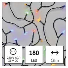 Emos LED vánoční řetěz, 18 m, venkovní i vnitřní, multicolor, časovač
