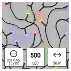 Emos LED vánoční řetěz, 50 m, venkovní i vnitřní, multicolor, časovač