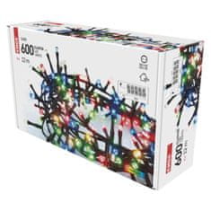 Emos LED vánoční řetěz – ježek, 12 m, venkovní i vnitřní, multicolor, časovač