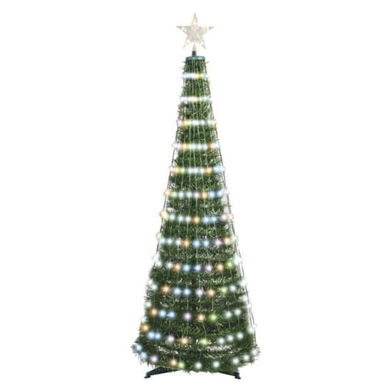 Emos LED vánoční stromek se světelným řetězem a hvězdou, 1,5 m, vnitřní, ovladač, časovač, RGB