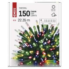 Emos LED vánoční řetěz – tradiční, 22,35 m, venkovní i vnitřní, multicolor