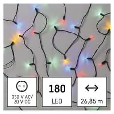 Emos LED vánoční řetěz – tradiční, 26,85 m, venkovní i vnitřní, multicolor