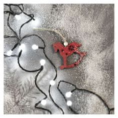 Emos LED vánoční cherry řetěz – kuličky, 20 m, venkovní i vnitřní, studená bílá, časovač