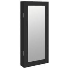 Vidaxl Zrcadlová šperkovnice nástěnná černá 30 x 8,5 x 67 cm