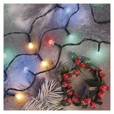 Emos LED vánoční cherry řetěz – kuličky, 20 m, venkovní i vnitřní, multicolor, časovač