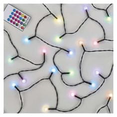 Emos LED vánoční cherry řetěz – kuličky, 10 m, RGB, ovladač, programy, časovač
