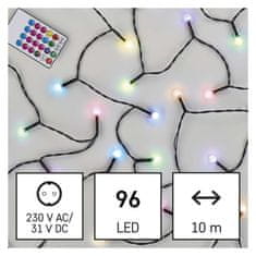 Emos LED vánoční cherry řetěz – kuličky, 10 m, RGB, ovladač, programy, časovač