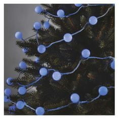 Emos LED světelný cherry řetěz – kuličky 2,5 cm, 4 m, venkovní i vnitřní, modrá, časovač