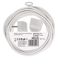 Emos Prodlužovací kabel 5 m / 1 zásuvka / bílý / PVC / 1 mm2