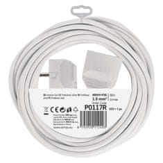 Emos Prodlužovací kabel 7 m / 1 zásuvka / bílý / PVC / 1,5 mm2