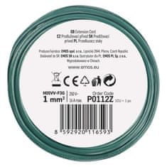 Emos Prodlužovací kabel 2 m / 1 zásuvka / zelený / PVC / 1 mm2