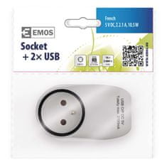 Emos Zásuvka s 2x USB
