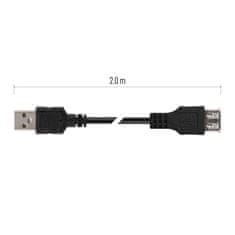 Emos USB kabel 2.0 A vidlice – A zásuvka 2m