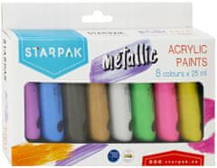 STARPAK Metalické školní akrylové barvy 8 x 25 ml