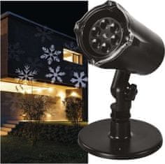 Emos LED vánoční dekorativní projektor – vločky, venkovní i vnitřní, bílá
