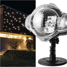 Emos LED dekorativní projektor – padající vločky, venkovní i vnitřní, bílá