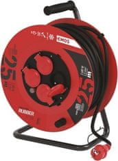 Emos Venkovní prodlužovací kabel na bubnu 25 m / 4 zásuvky / černý / guma / 230 V / 1,5 mm2