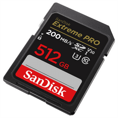 SanDisk Extreme PRO 512GB SDXC Memory Card 200MB/s and 140MB/s, UHS-I, Class 10, U3, V30