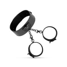 Easytoys Bedroom Fantasies Collar & Wrist Cuffs (Black), fetiš sada obojek a pouta
