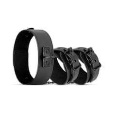 Easytoys Bedroom Fantasies Collar & Wrist Cuffs (Black), fetiš sada obojek a pouta