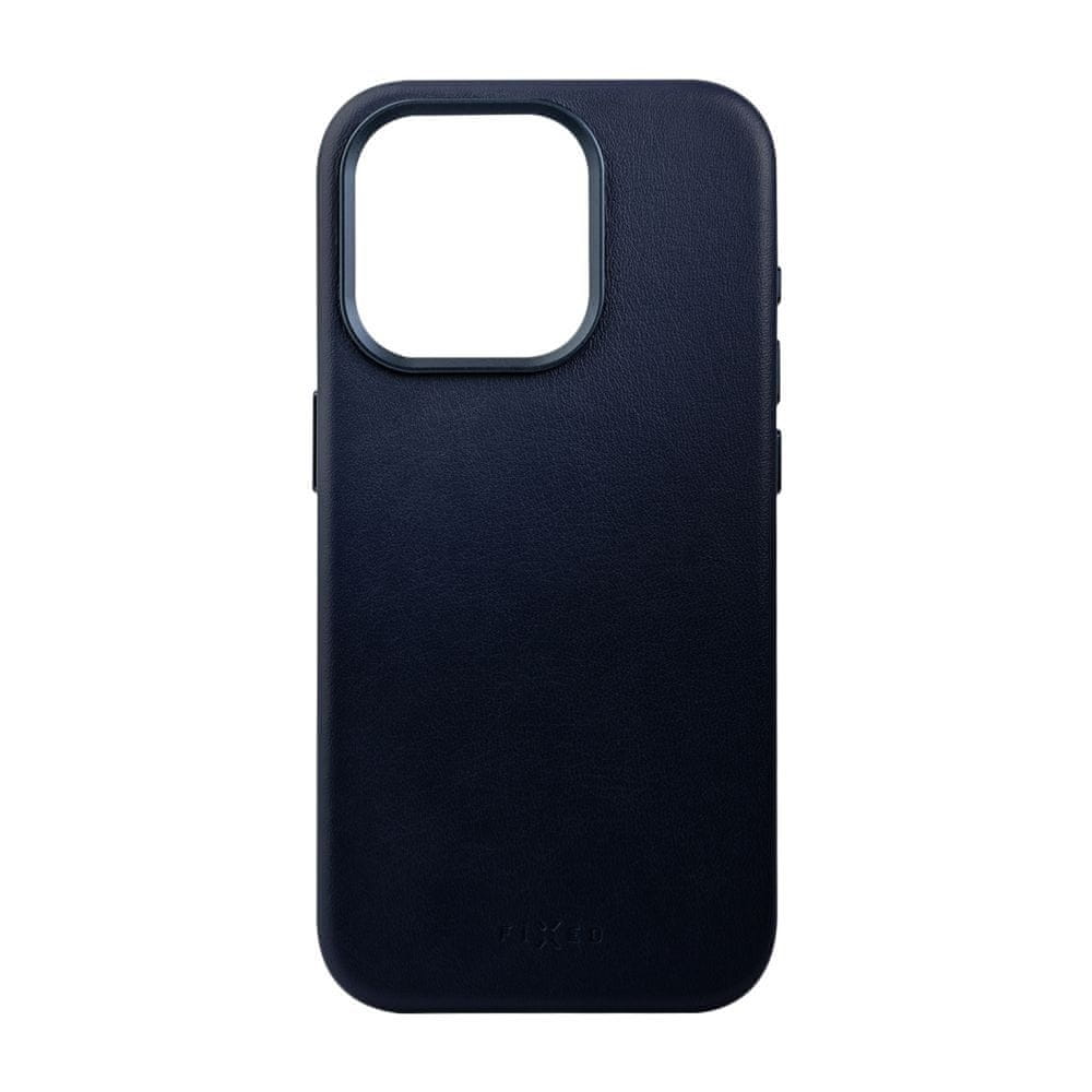 Levně FIXED Kožený zadní kryt MagLeather s podporou MagSafe pro Apple iPhone 15 Pro FIXLM-1202-BL, modrý
