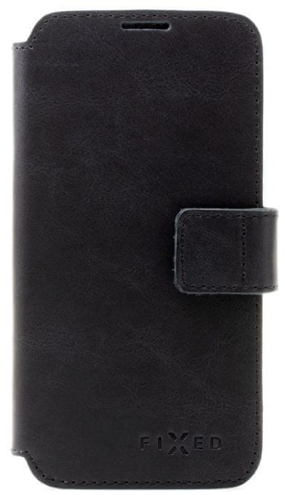 Levně FIXED Kožené pouzdro typu kniha ProFit pro Apple iPhone 15 Plus FIXPFIT2-1201-BK, černé