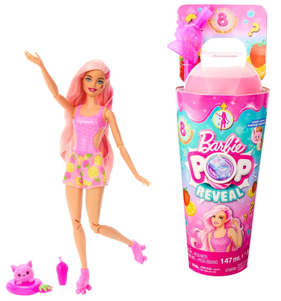 Levně Mattel Barbie Pop Reveal šťavnaté ovoce - jahodová limonáda HNW40