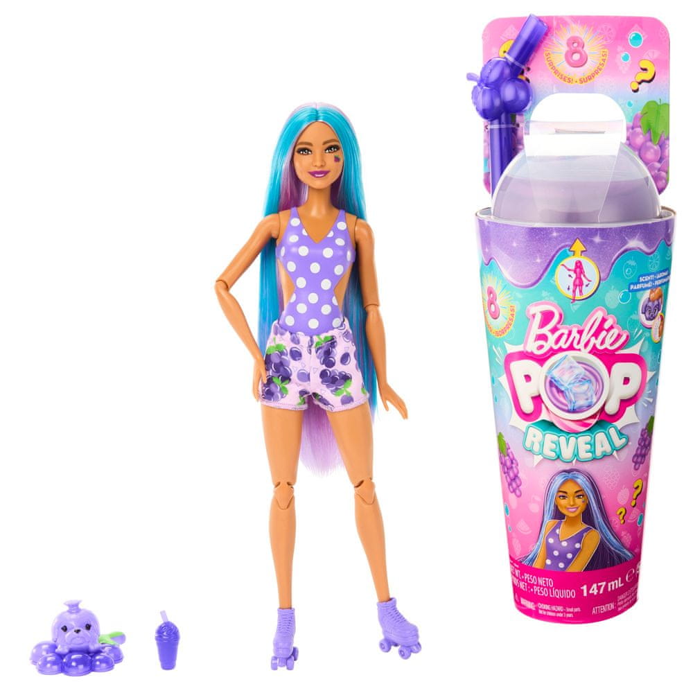Levně Mattel Barbie Pop Reveal šťavnaté ovoce - hroznový koktejl HNW40