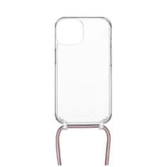 FIXED pouzdro Pure Neck s růžovou šňůrkou na krk pro Apple iPhone 15 Plus (FIXPUN-1201-PI)