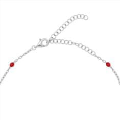 Brilio Silver Stříbrný náhrdelník s červenými kuličkami NCL112WR